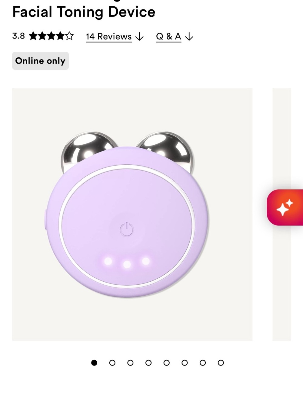 FOREO Facial Toning Device in Lavender with Silver Massage Nodes